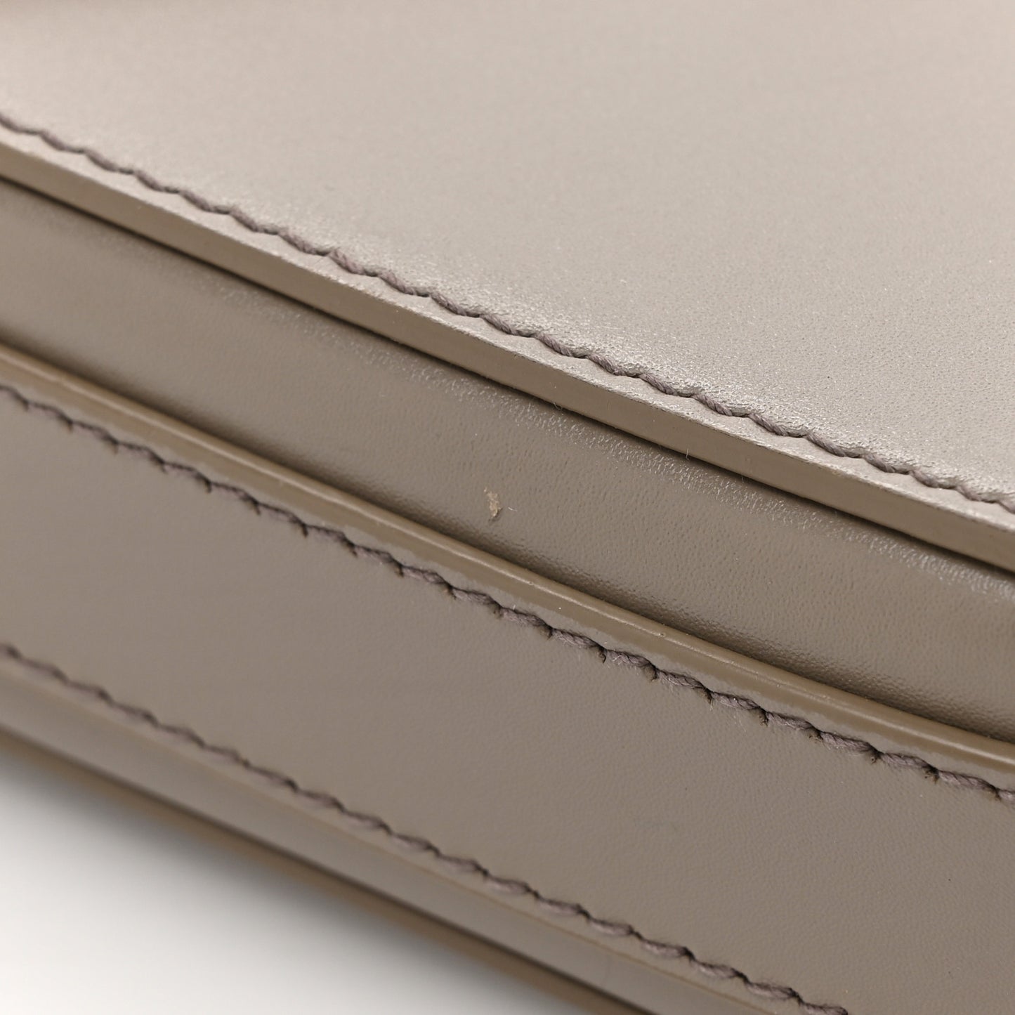 Smooth Calfskin Lock Messenger Bag Beige