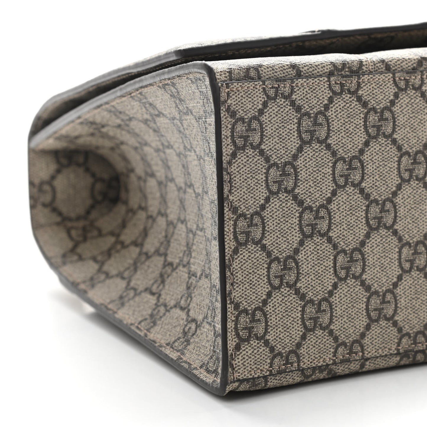 X GUCCI GG Supreme Monogram Medium Hourglass Top Handle Bag Beige Ebony