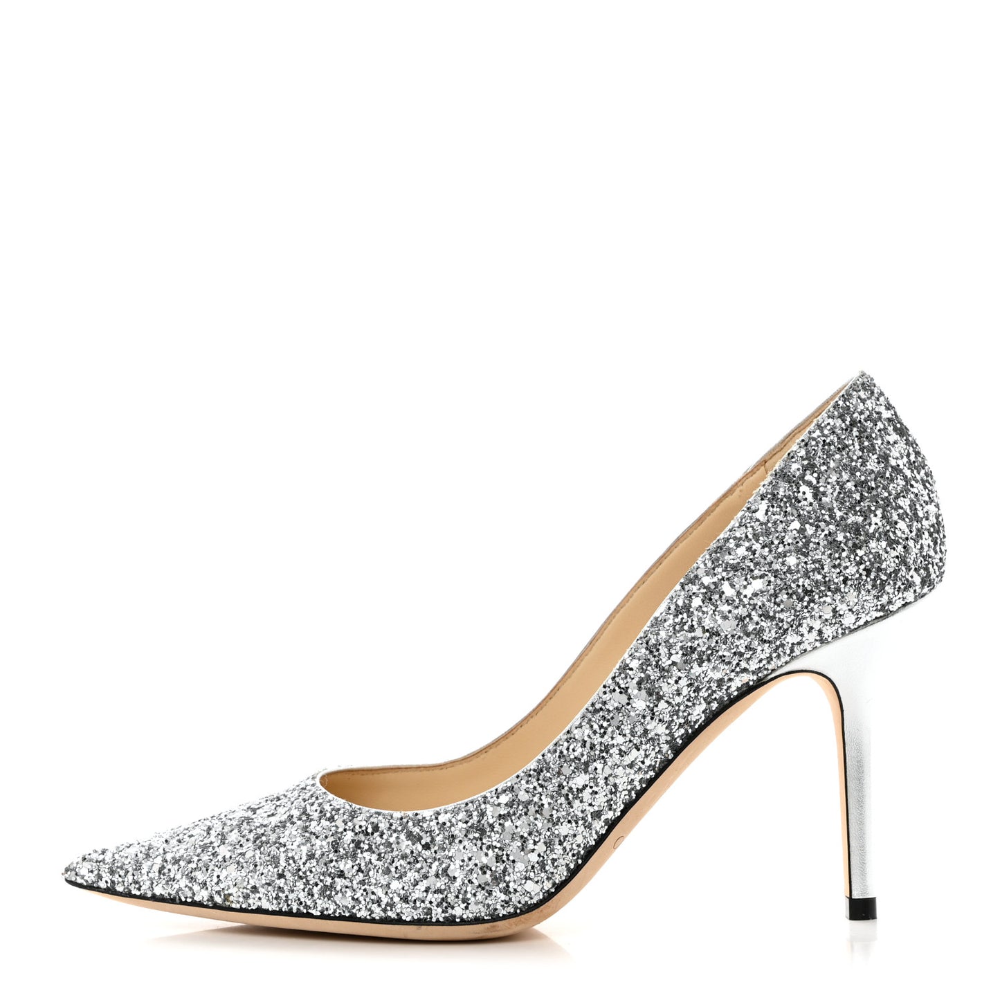 Coarse Glitter Fabric Agnes 85 Pumps 37.5 Silver