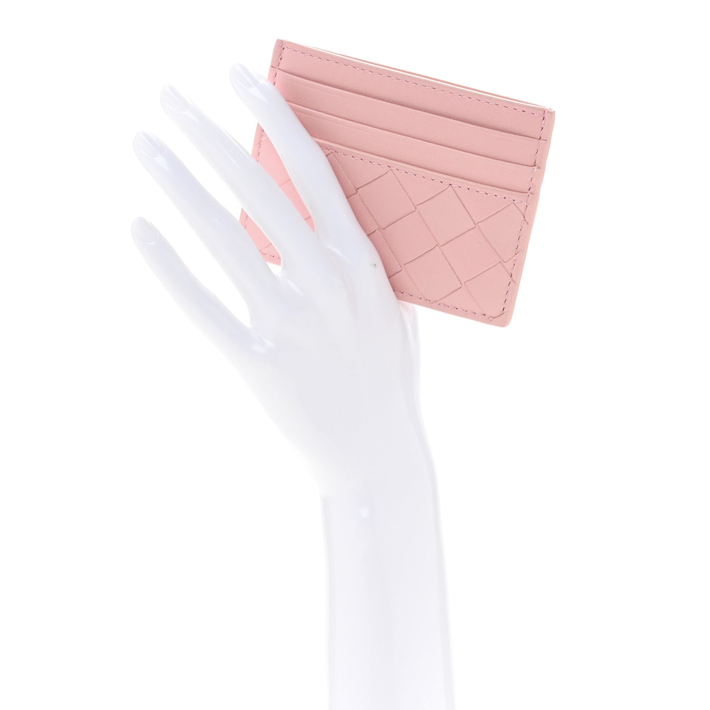 Nappa Intrecciato Card Holder Rose