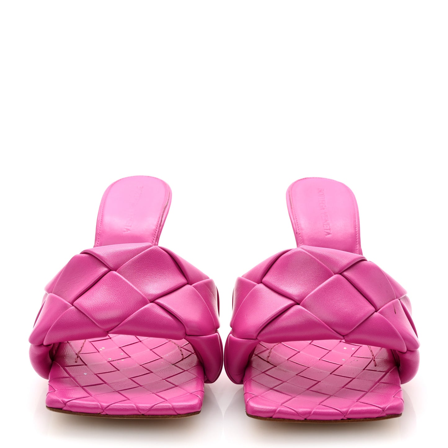 Nappa Maxi Intrecciato Lido Mule Sandals 38 Hollyhock