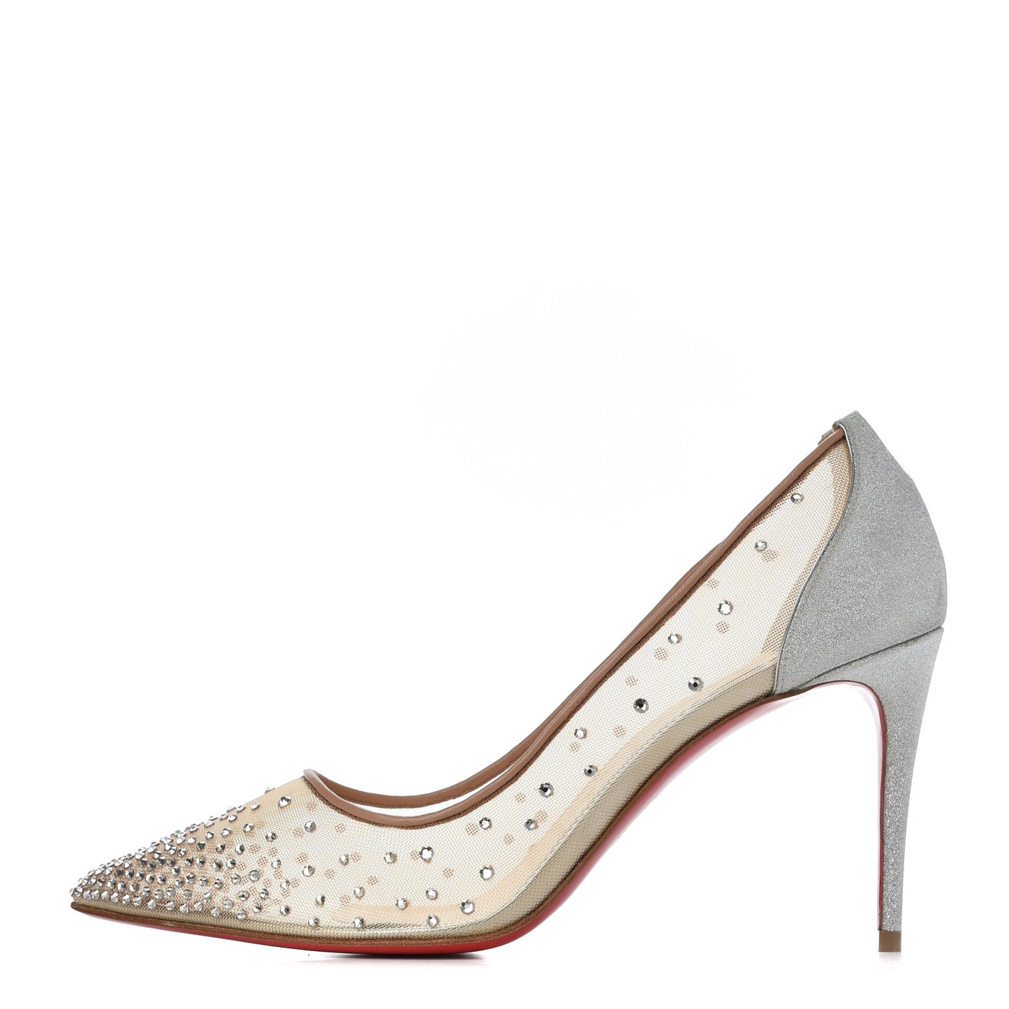 Rete Glitter Mini Specchio Strass Follies 85 Pumps 39.5 Version Silver