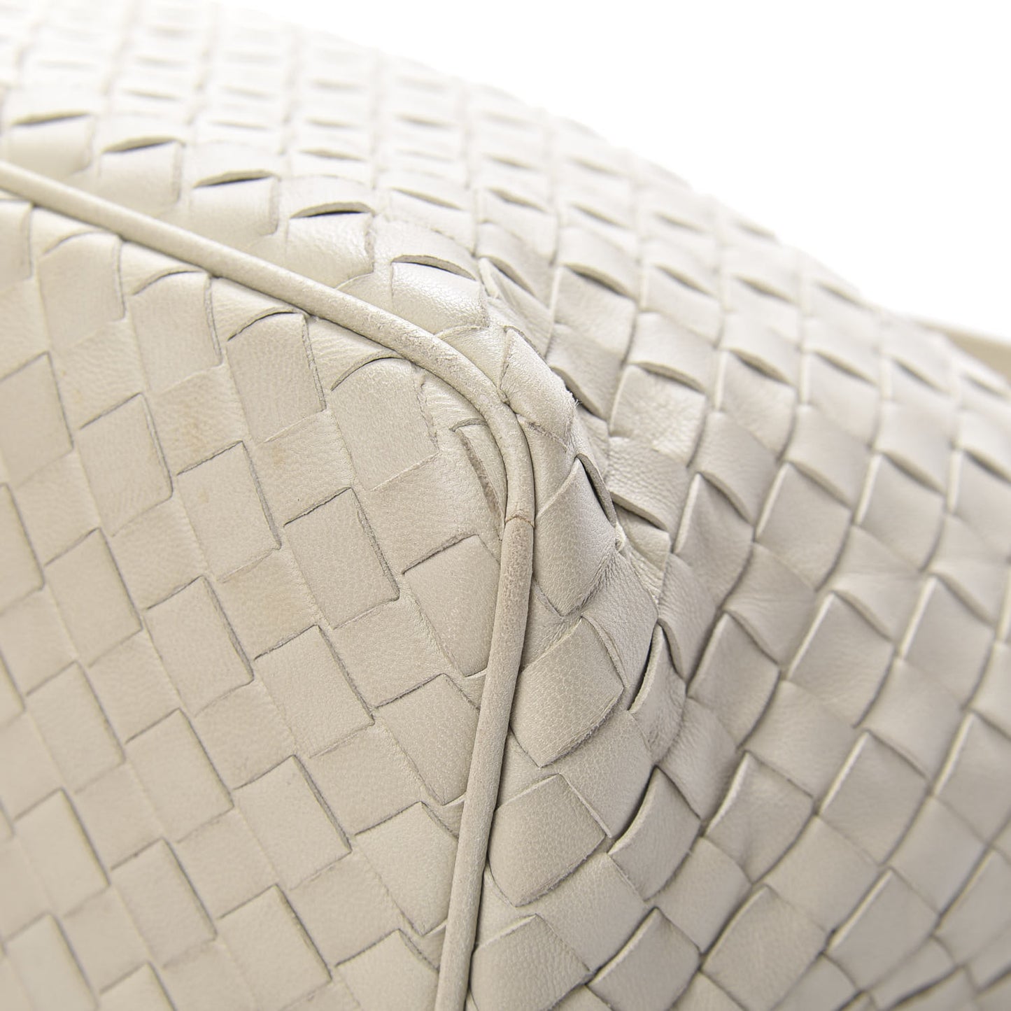 Nappa Intrecciato Small Shoulder Bag Cream