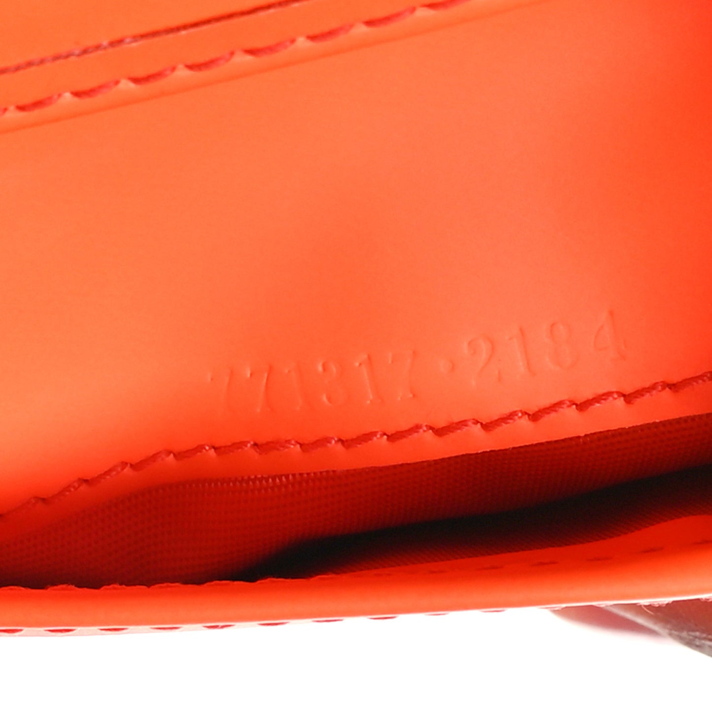 Rubber Effect GG Embossed Long Card Case New Orange Fluo