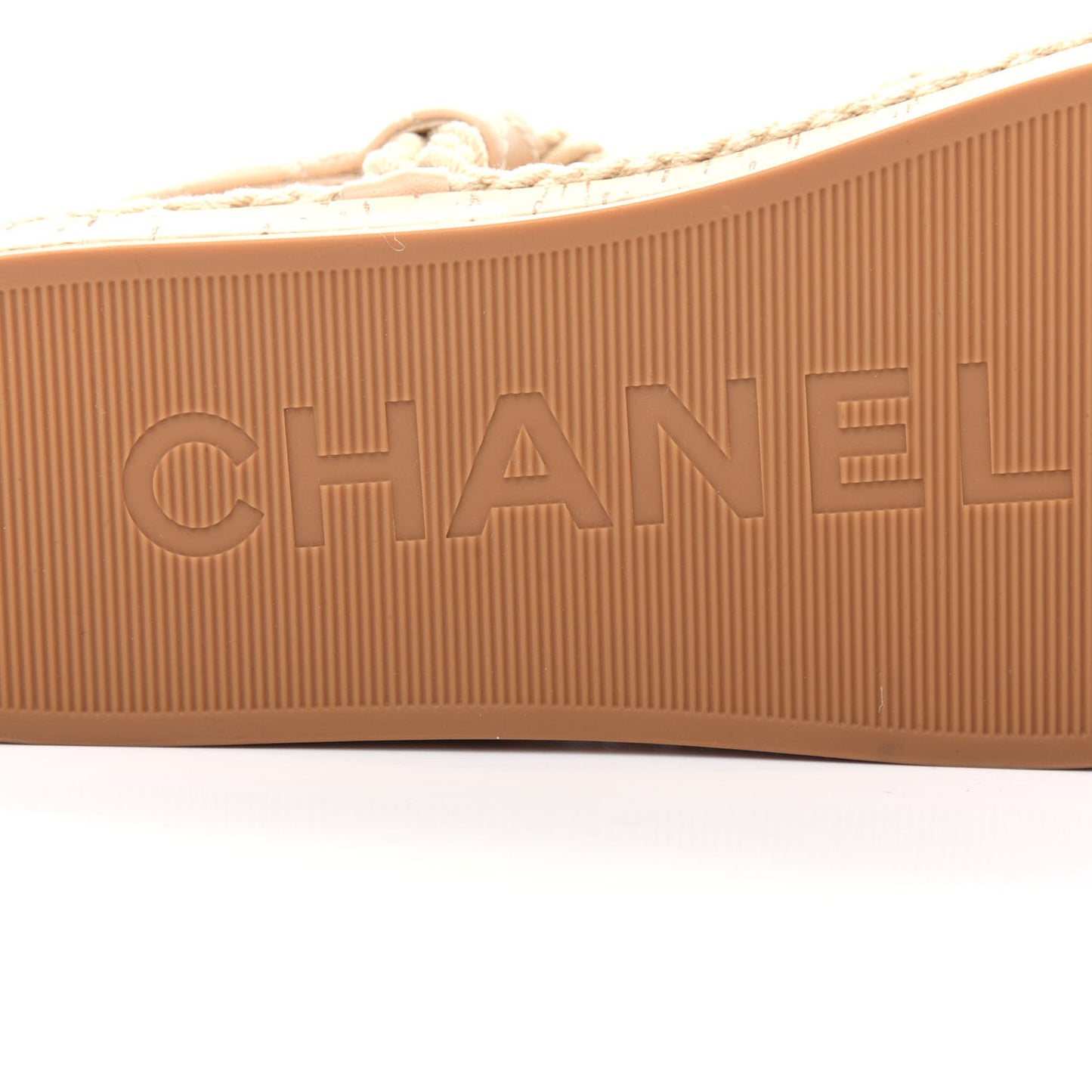 Cord Lambskin Quilted Logo Sandals 41 Beige