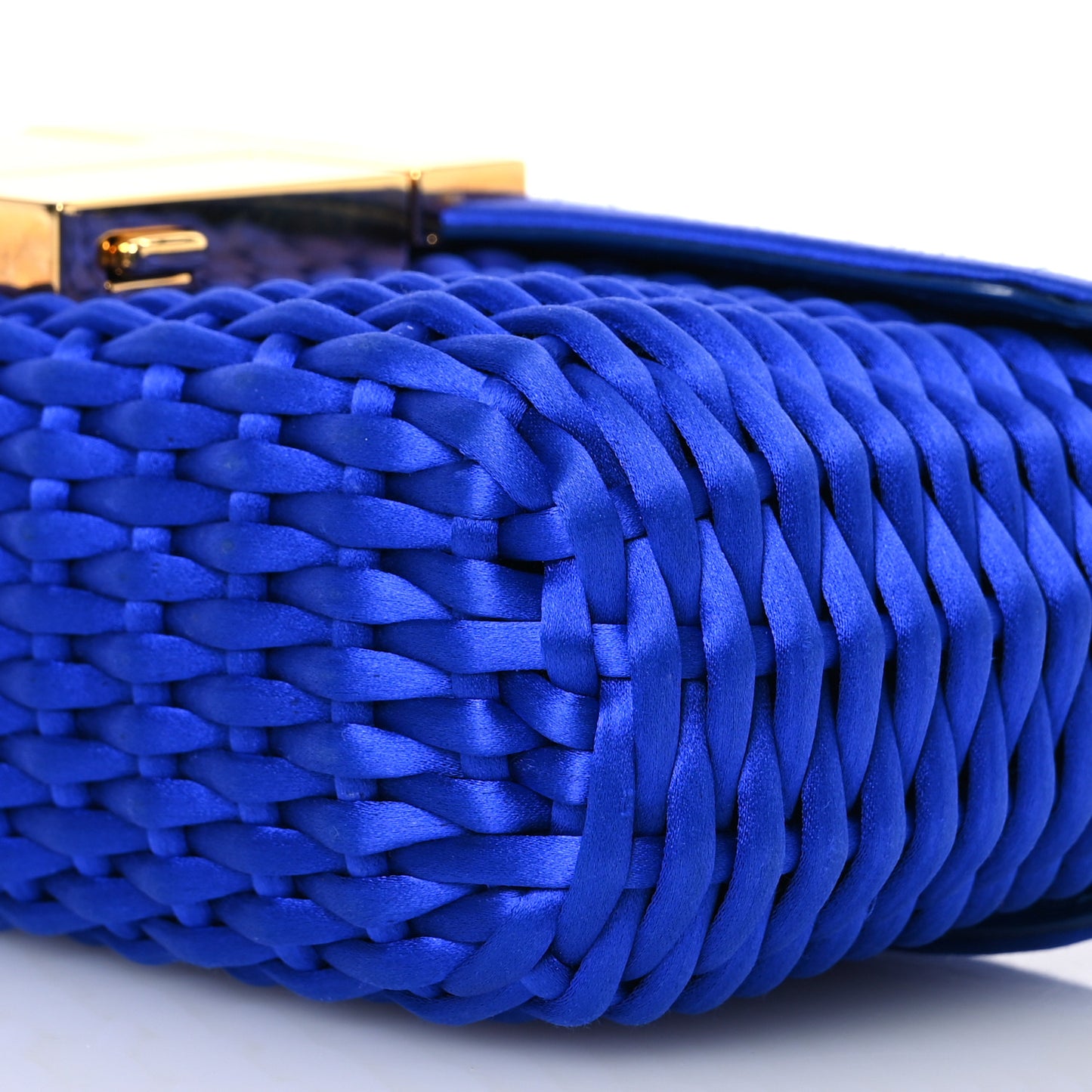 Woven Satin Medium 001 Chain Bag Electric Blue