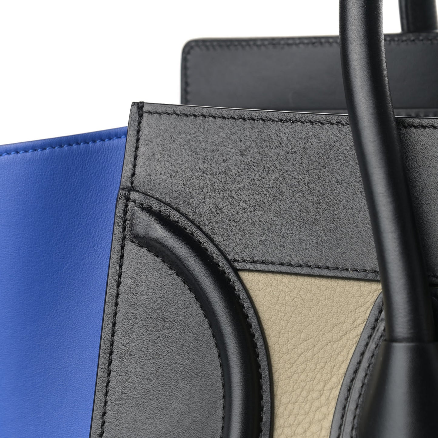 Elephant Calfskin Mini Tri-Color Luggage Beige