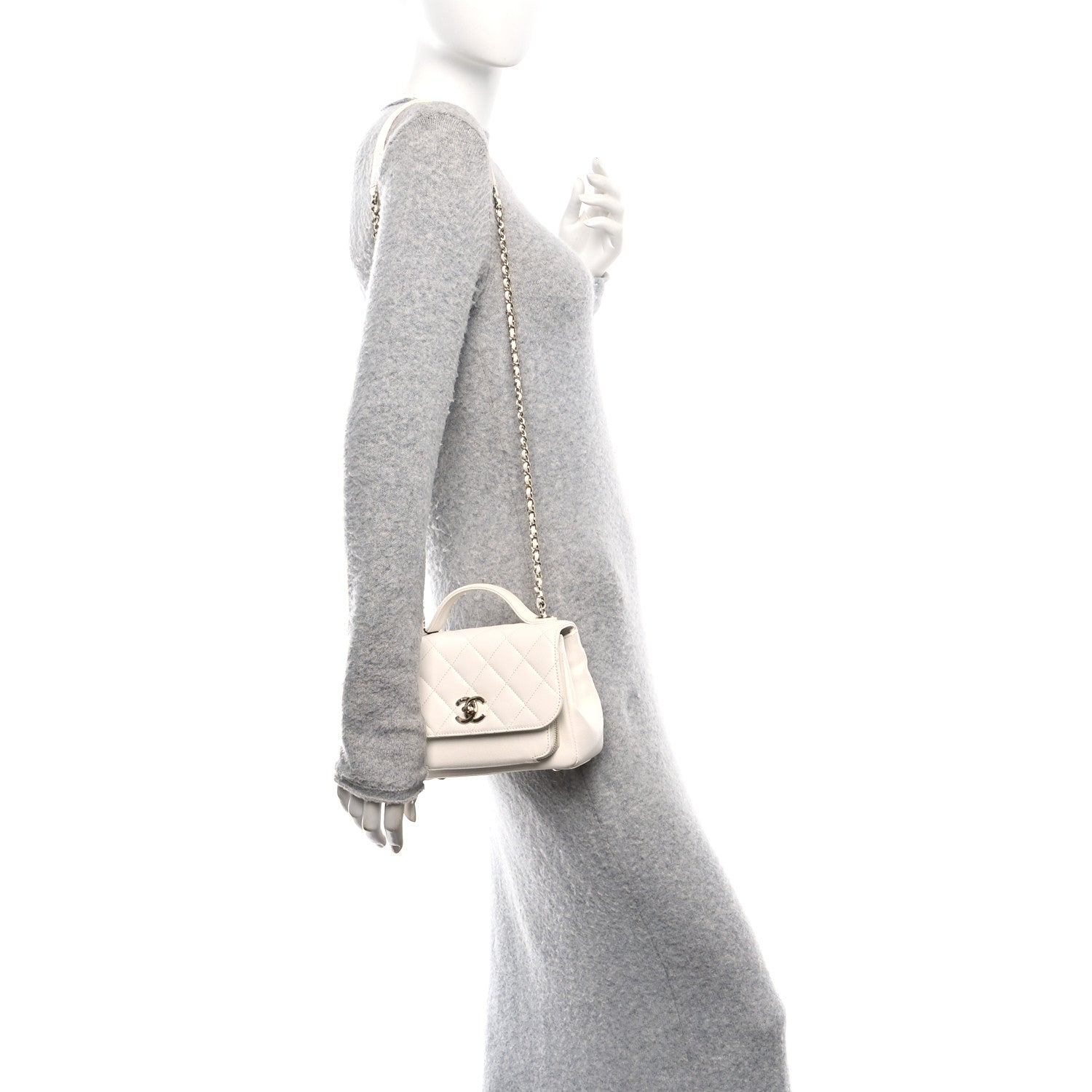 Chanel Caviar Quilted Small Business Affinity Flap White 2 of 14