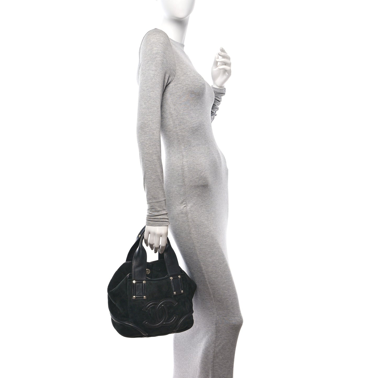 Suede Sparkling Winter Tote Black