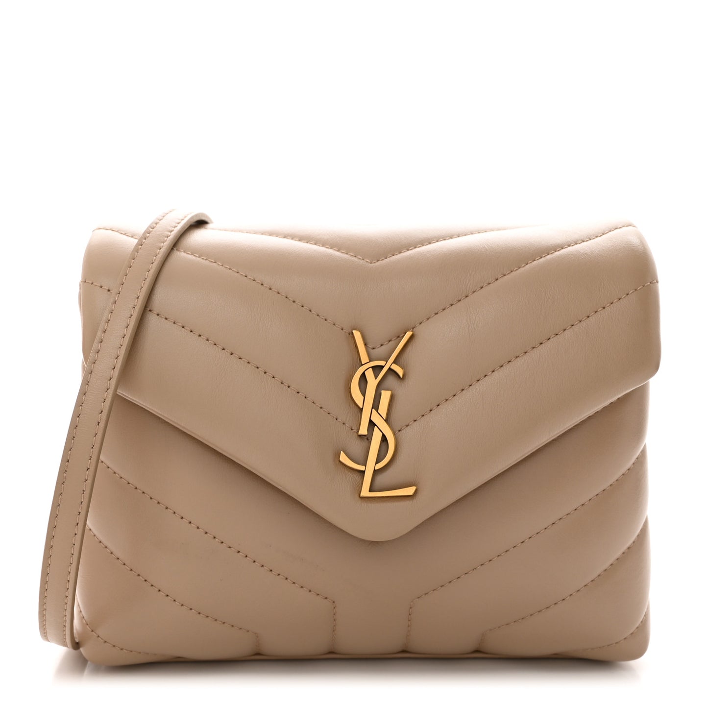 Calfskin Y Quilted Monogram Toy Loulou Crossbody Bag Dark Beige