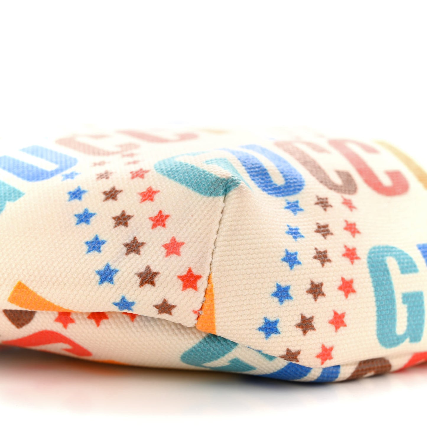 Coated Canvas Logo Star Print Childrens Belt Bag Beige Multicolor Vibrant Orange