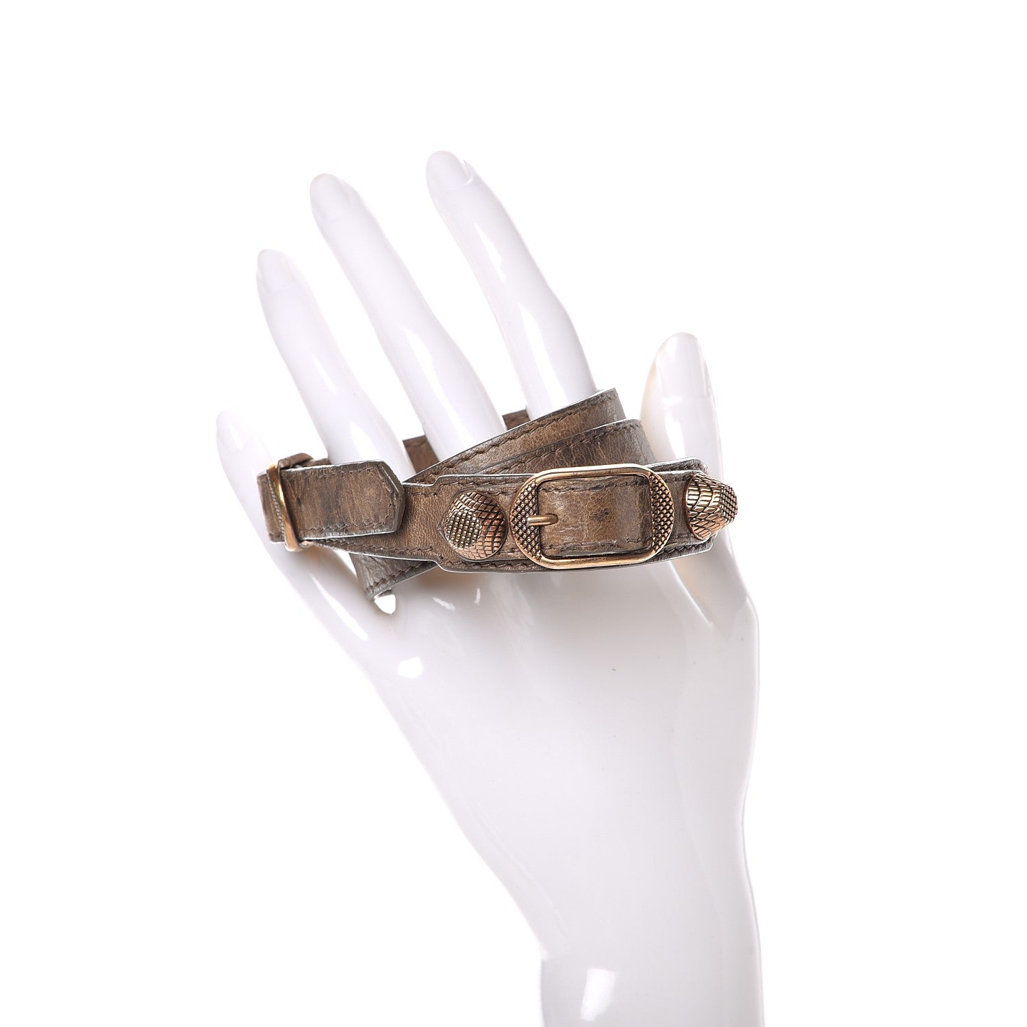 Balenciaga Agneau Giant 12 Rose Triple Tour Bracelet Gris Poivre 2 of 8