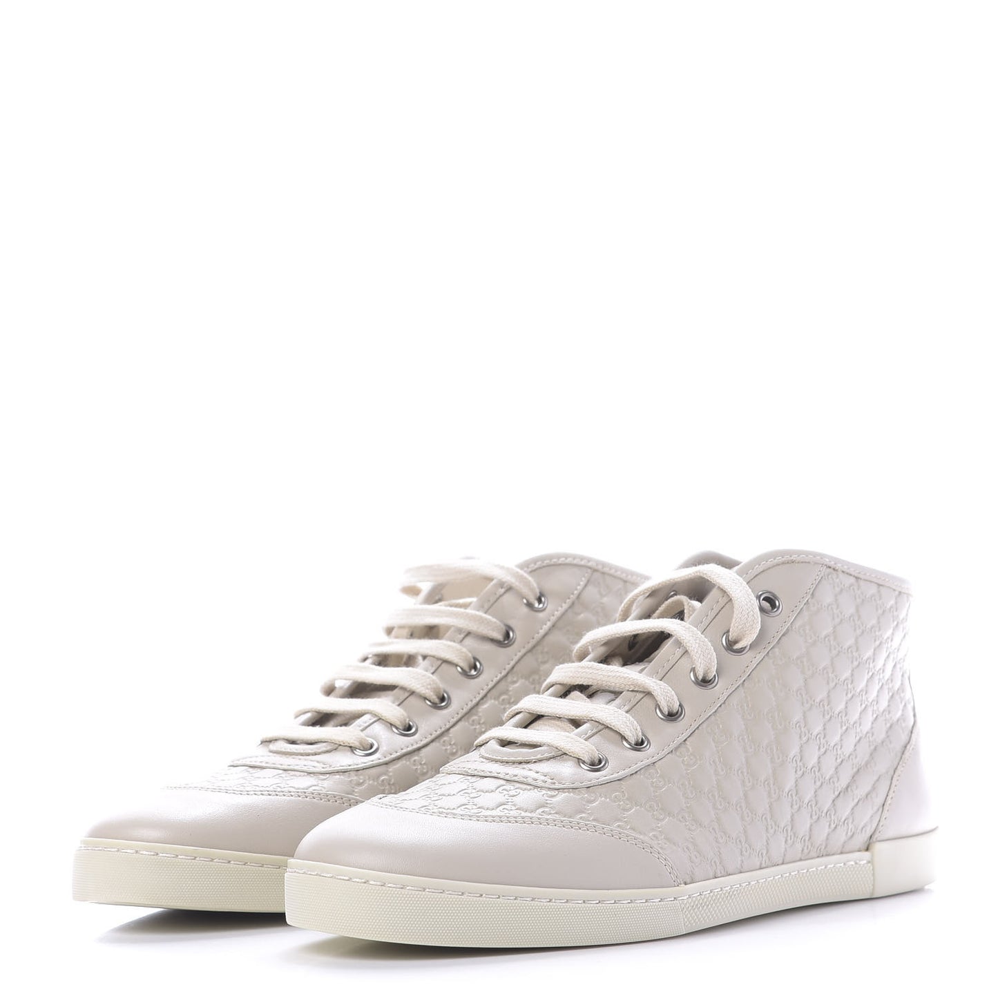 Microguccissima Womens High Top Sneakers 38.5 Off White