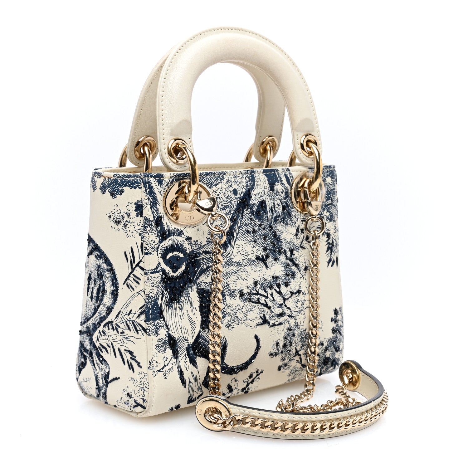 Christian Dior Calfskin Toile de Jouy Mini Lady Dior Blue 3 of 10