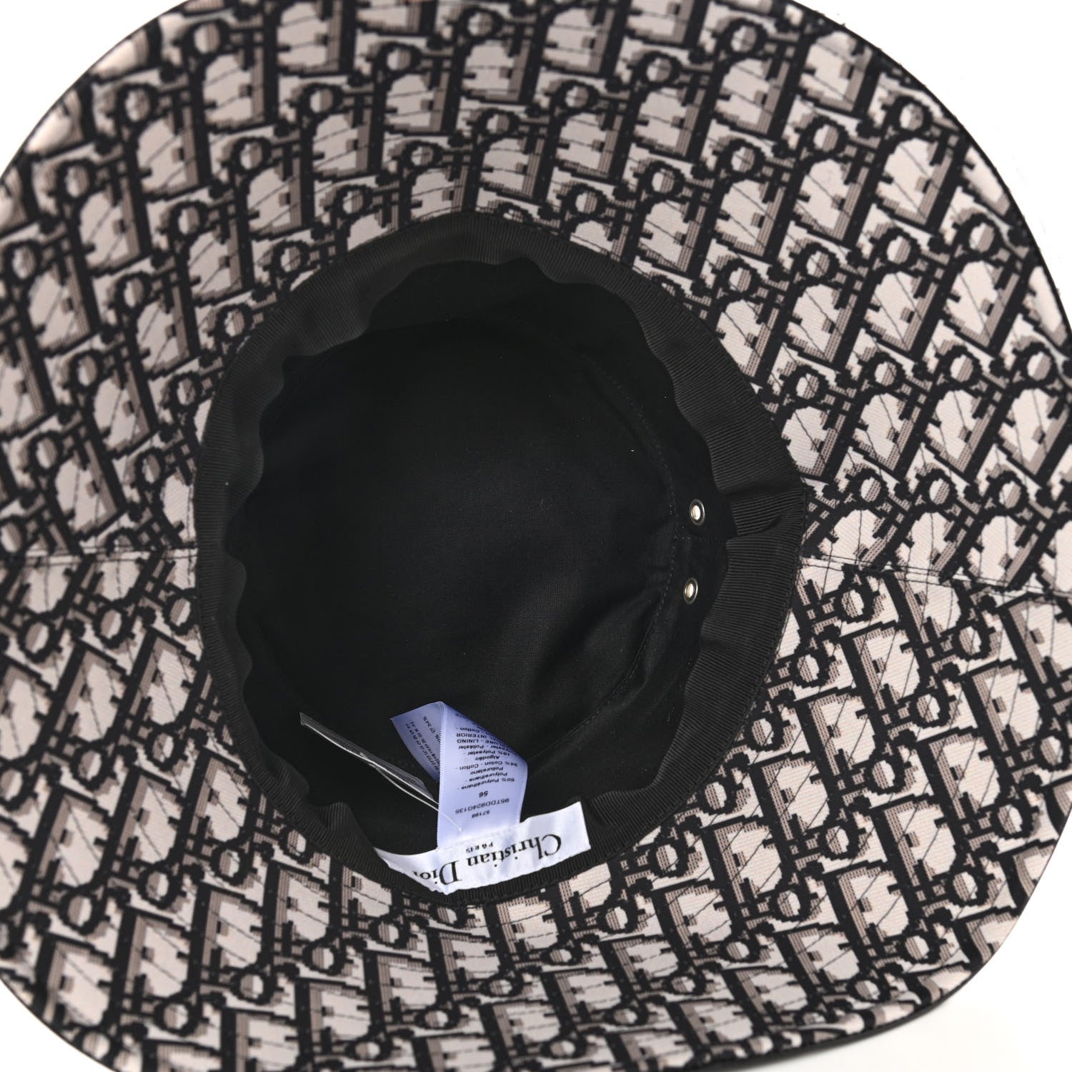Christian Dior Patent Teddy-D Bob Bucket Hat with Veil 56 Black 7 of 8