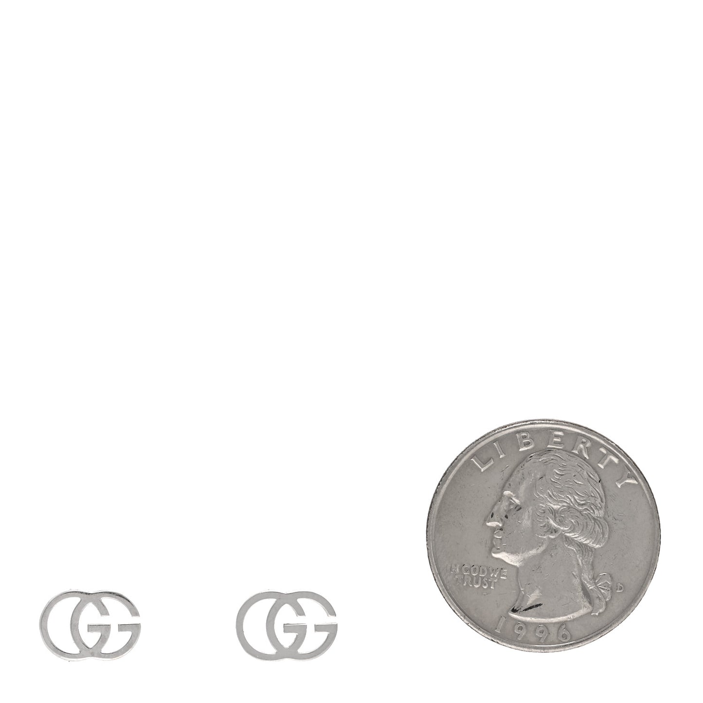 18K White Gold GG Tissue Stud Earrings