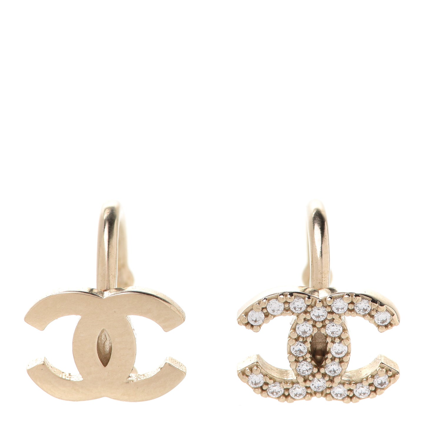 Metal Strass Lip Ring Set Gold