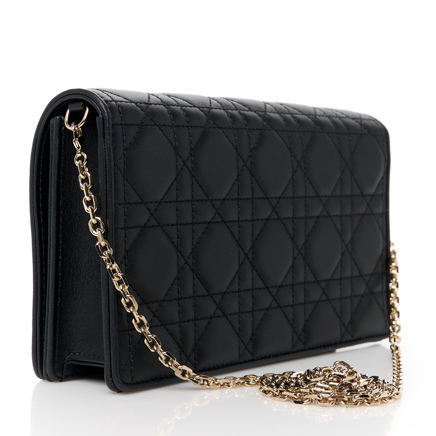 Lambskin Cannage Lady Dior Pouch Black