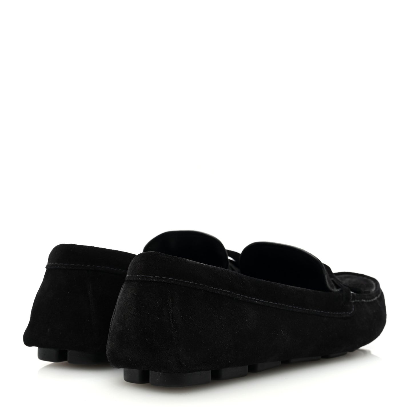 Suede Metal Driving Loafers 36 Black