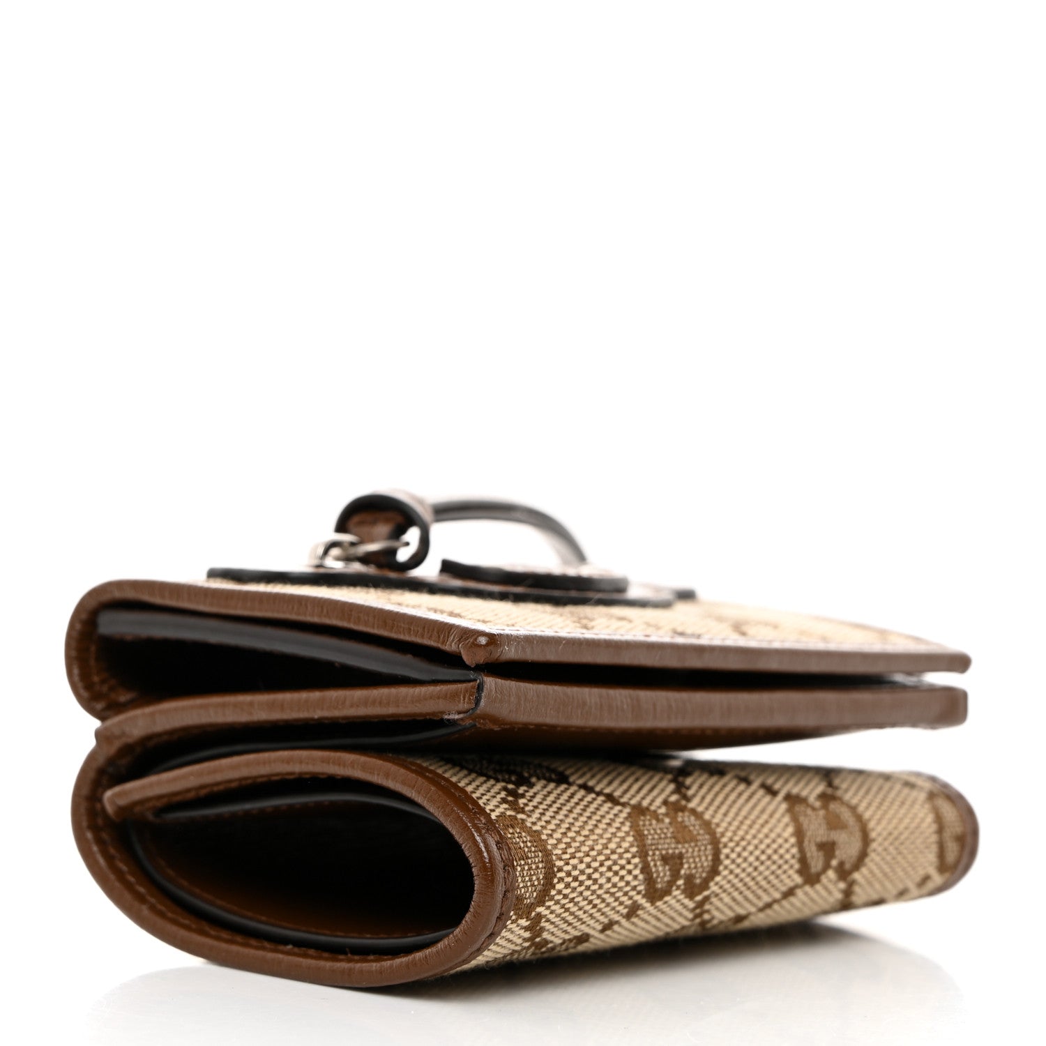 Balenciaga X GUCCI GG Monogram Azalea Calfskin Neo Classic Wallet Beige Ebony Brown Sugar 4 of 8
