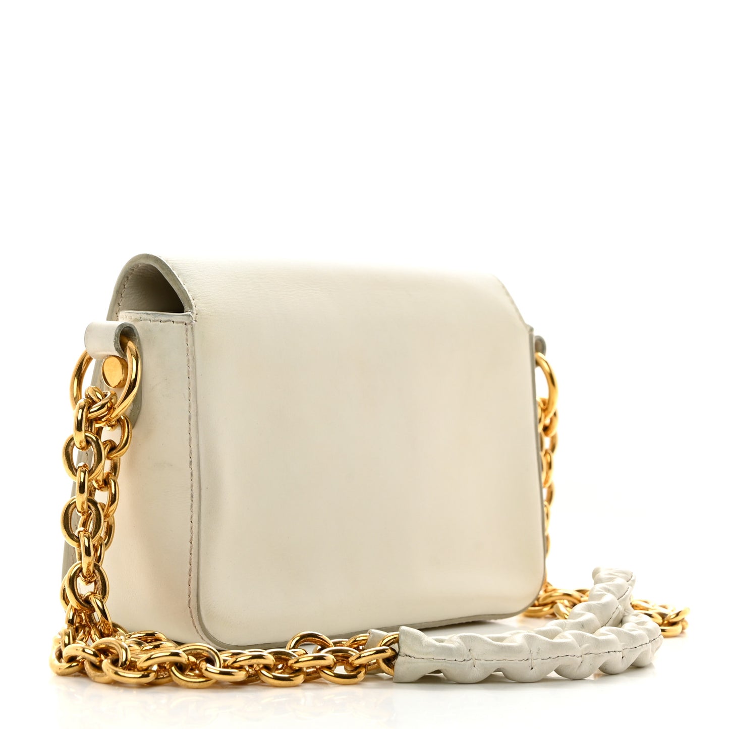 Calfskin Small Natalia Chain Bag White