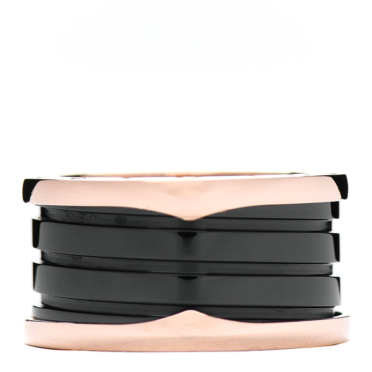18K Rose Gold Black Ceramic B.Zero1 Four-Band Ring 58 8.25