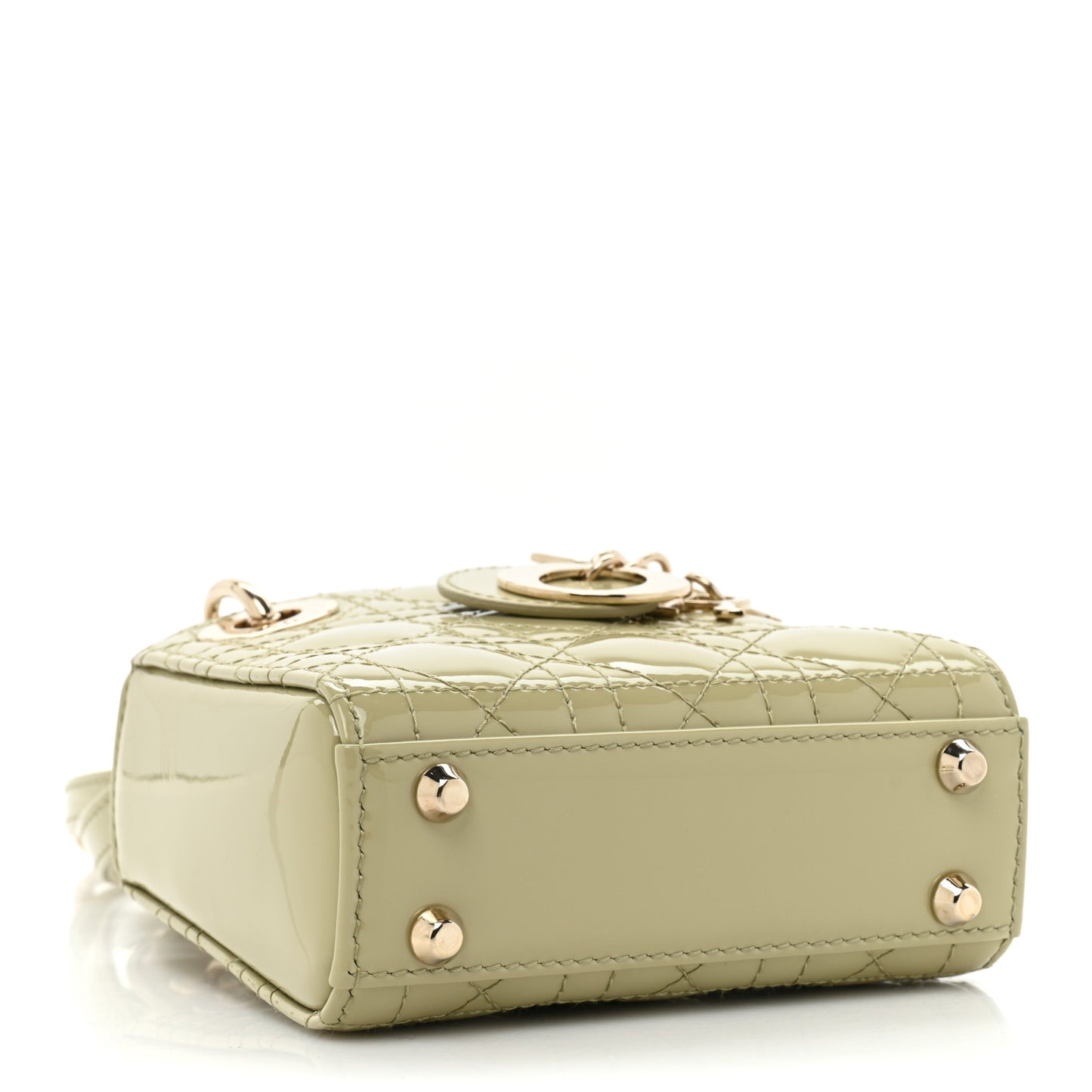 Patent Cannage Micro Lady Dior Sage Green