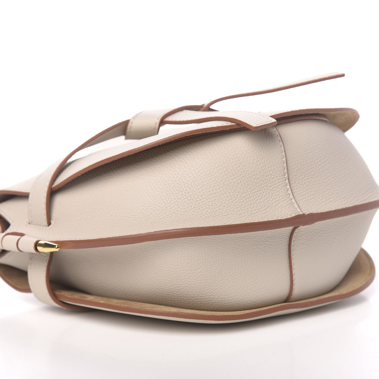 Grained Calfskin Small Gate Crossbody Bag Light Ghost