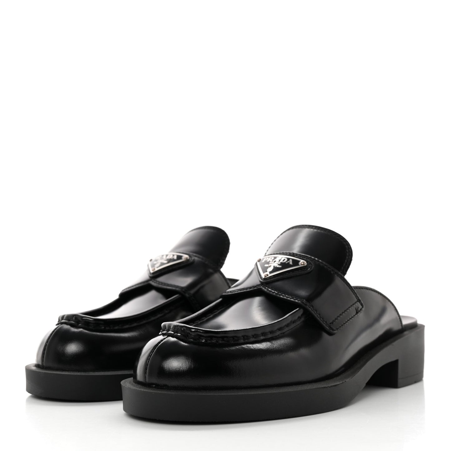 Spazzolato Triangle 40mm Loafer Mules 37 Black