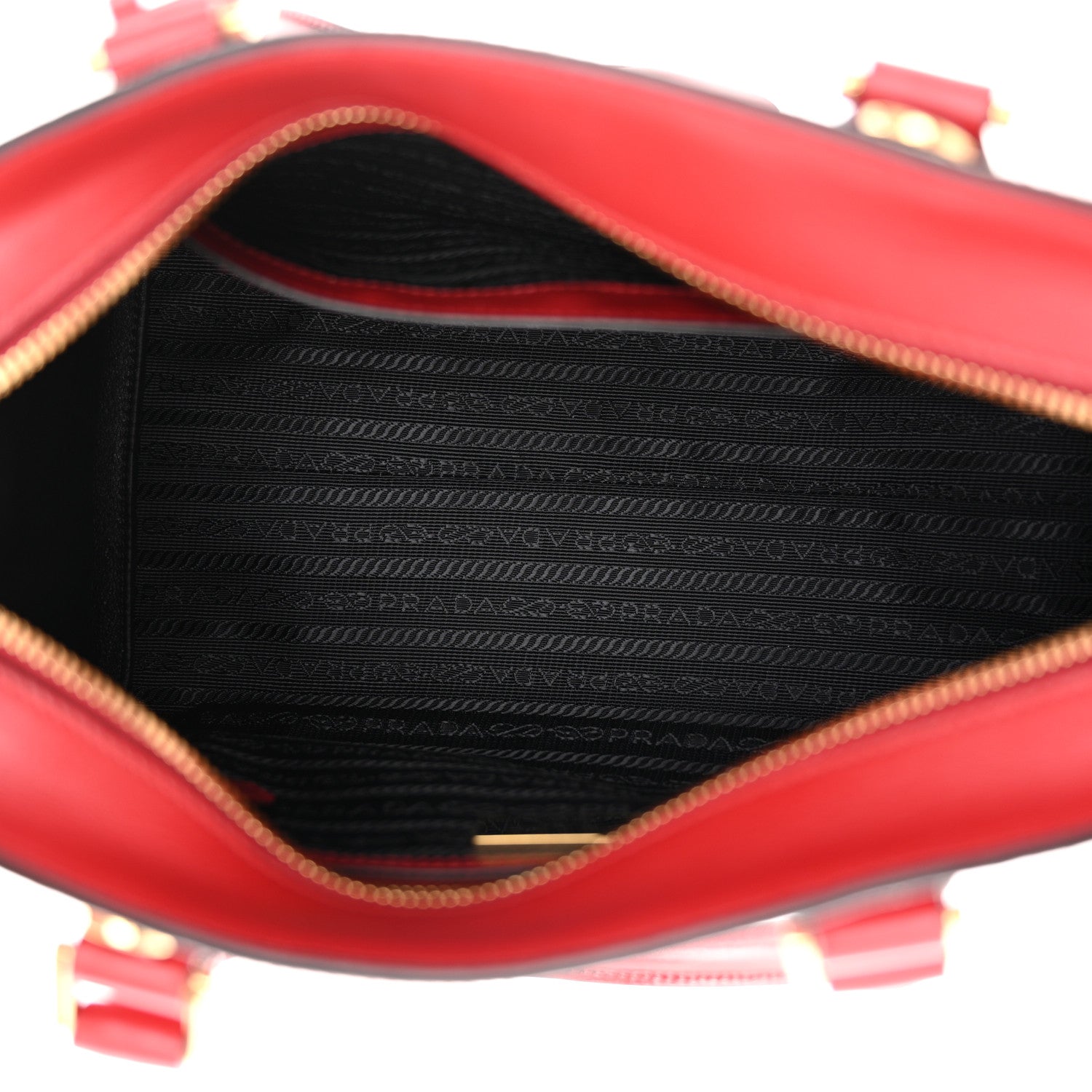 Prada Saffiano Soft Calfskin Double Handle Satchel Fuoco 5 of 9