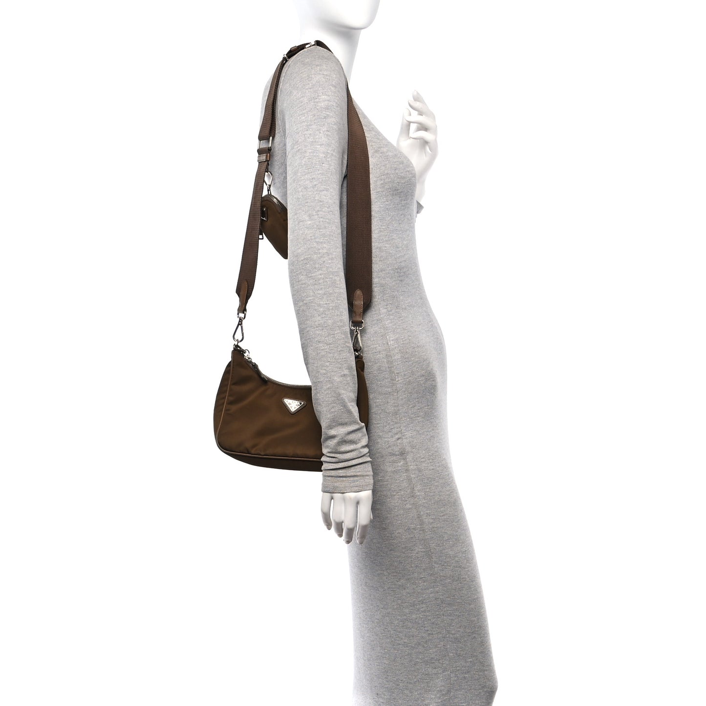 Tessuto Nylon Saffiano Re-Edition 2005 Shoulder Bag Cacao