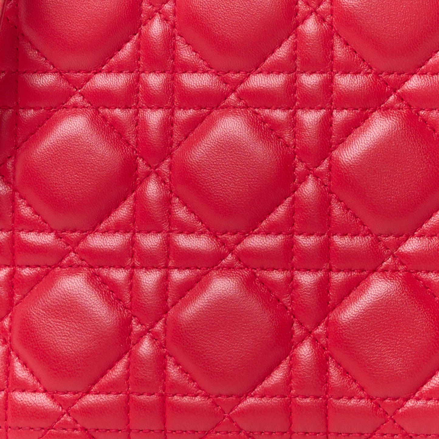 Lambskin Cannage Medium Lady Dior Red