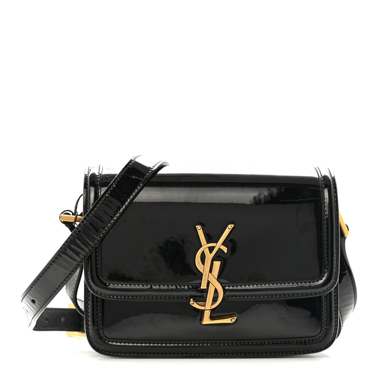 Saint Laurent Vernice Diamond Small Solferino Satchel Black