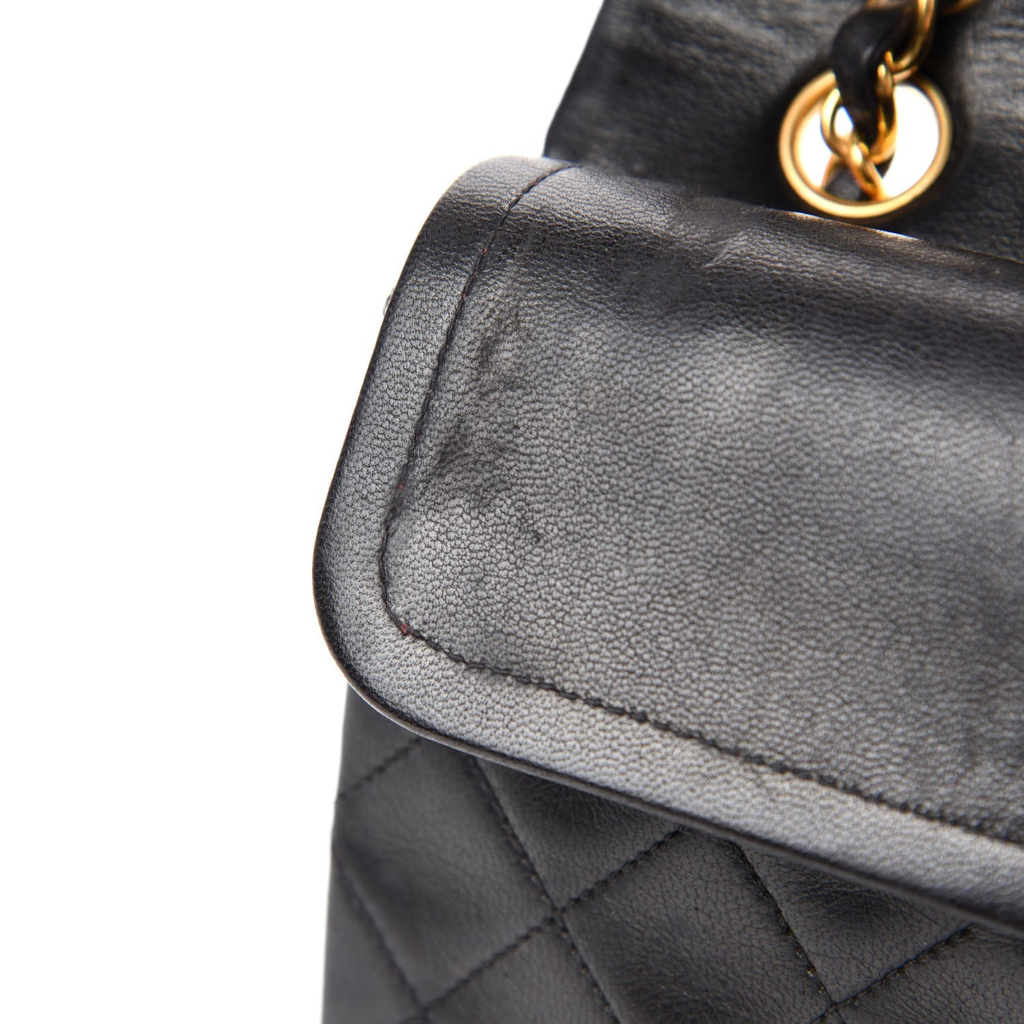 Lambskin Quilted Small Double Flap Black