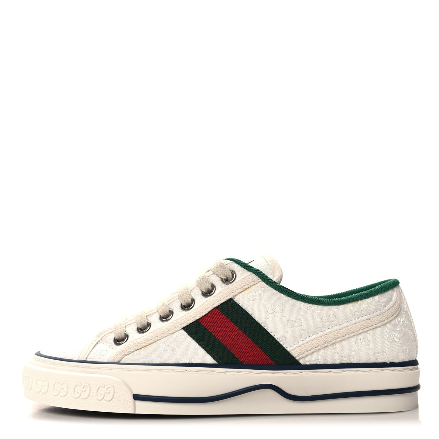 Jacquard Mini GG Monogram Web Womens 1977 Tennis Sneakers 34.5 White