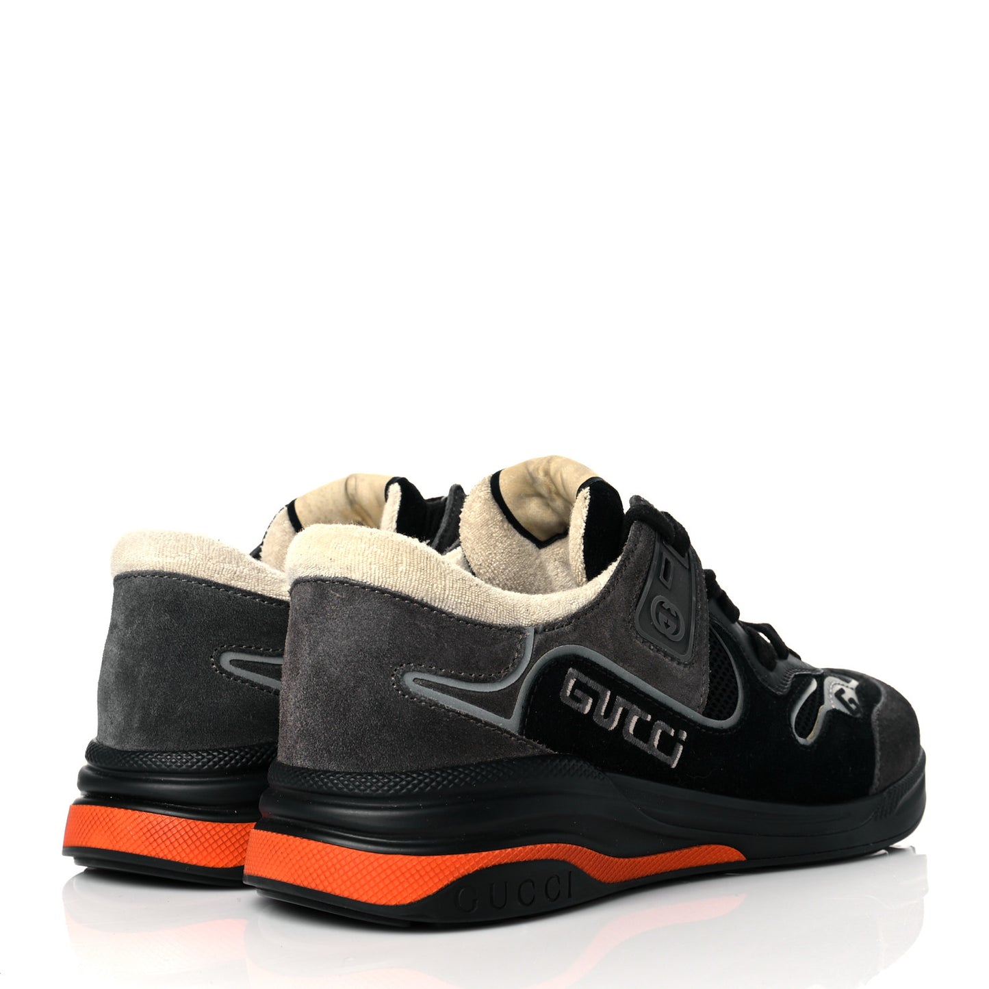 Suede Calfskin Mens Ultrapace Sneakers 8.5 Black Grey