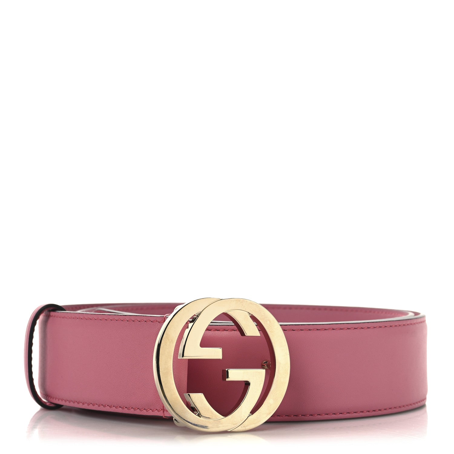 Gucci Moon Calfskin Interlocking G 37mm Belt 90 36 Glossy Pink 1 of 5