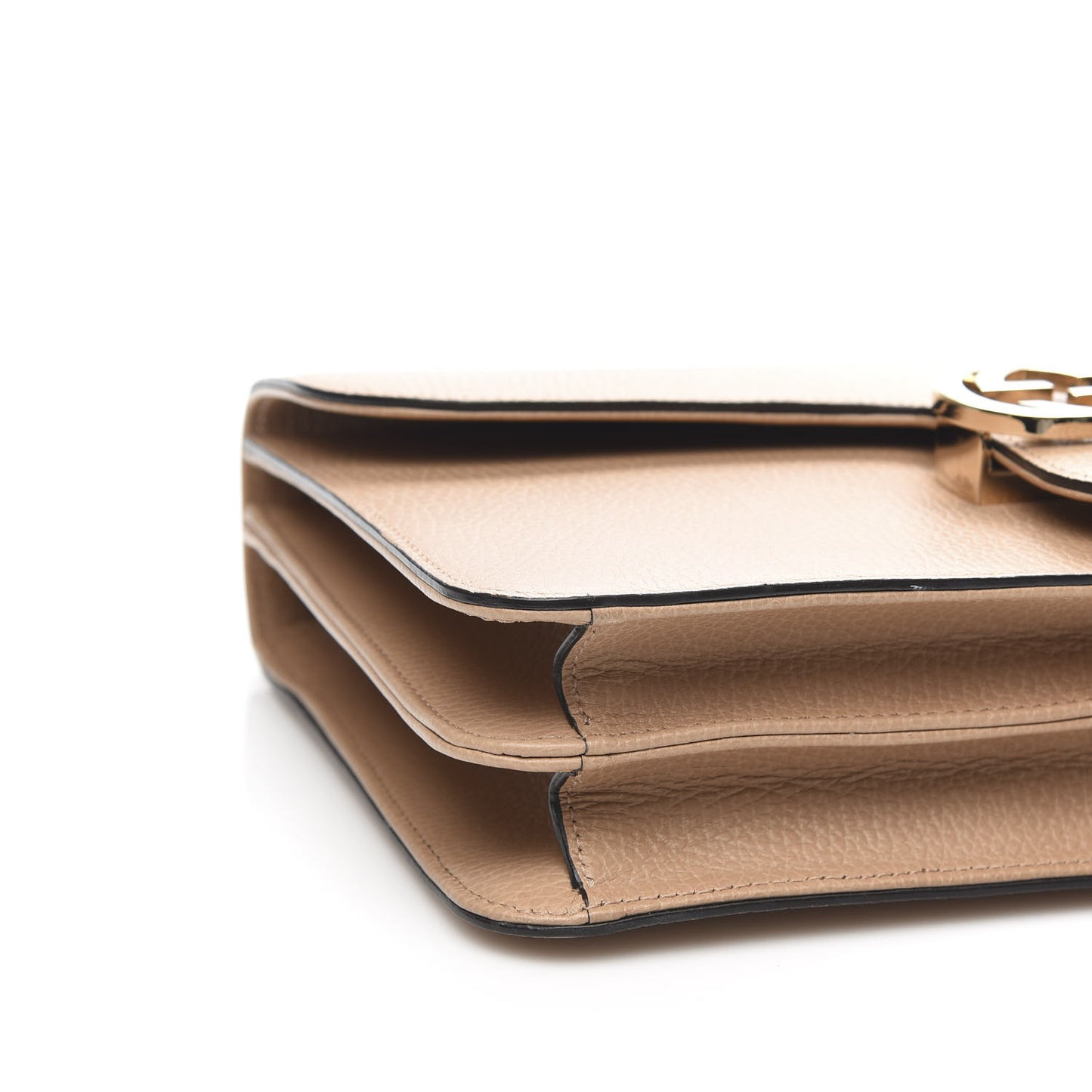 Dollar Calfskin Interlocking G Shoulder Bag Camelia