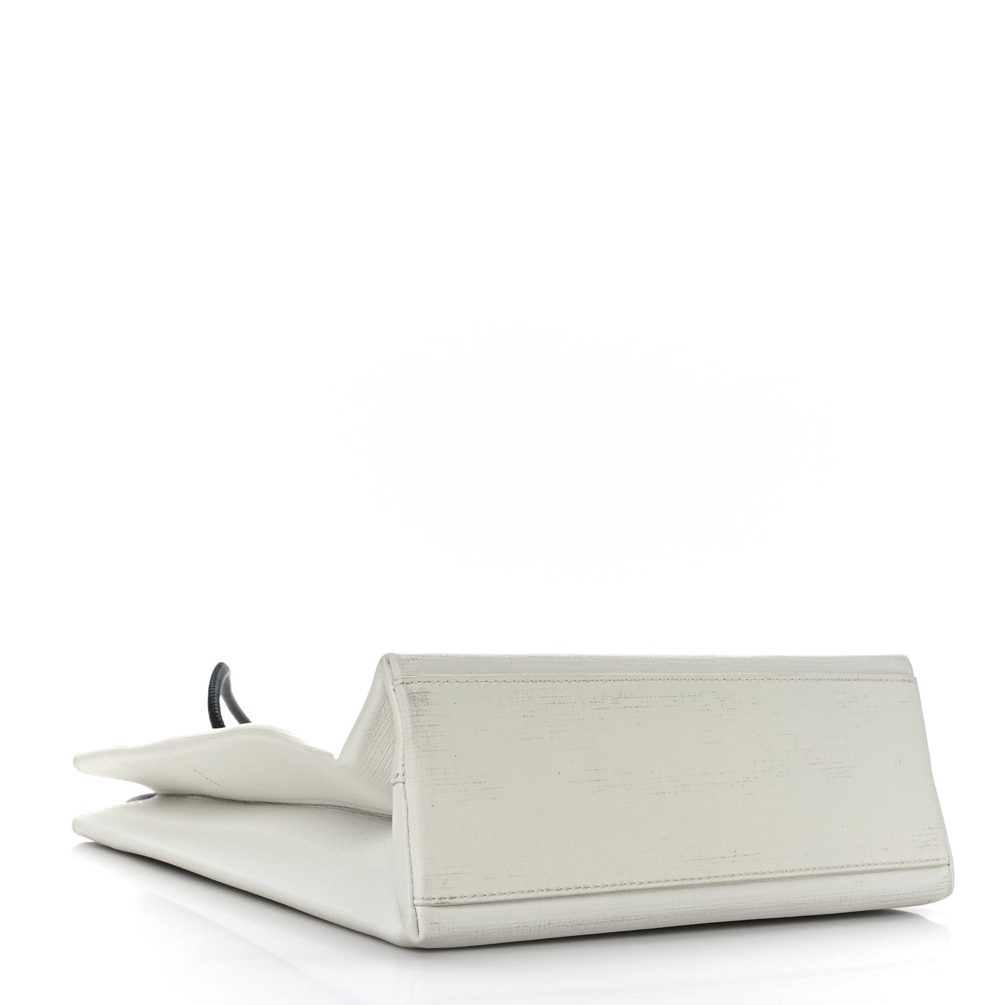 Calfskin Small Logo North South Shopping Tote White