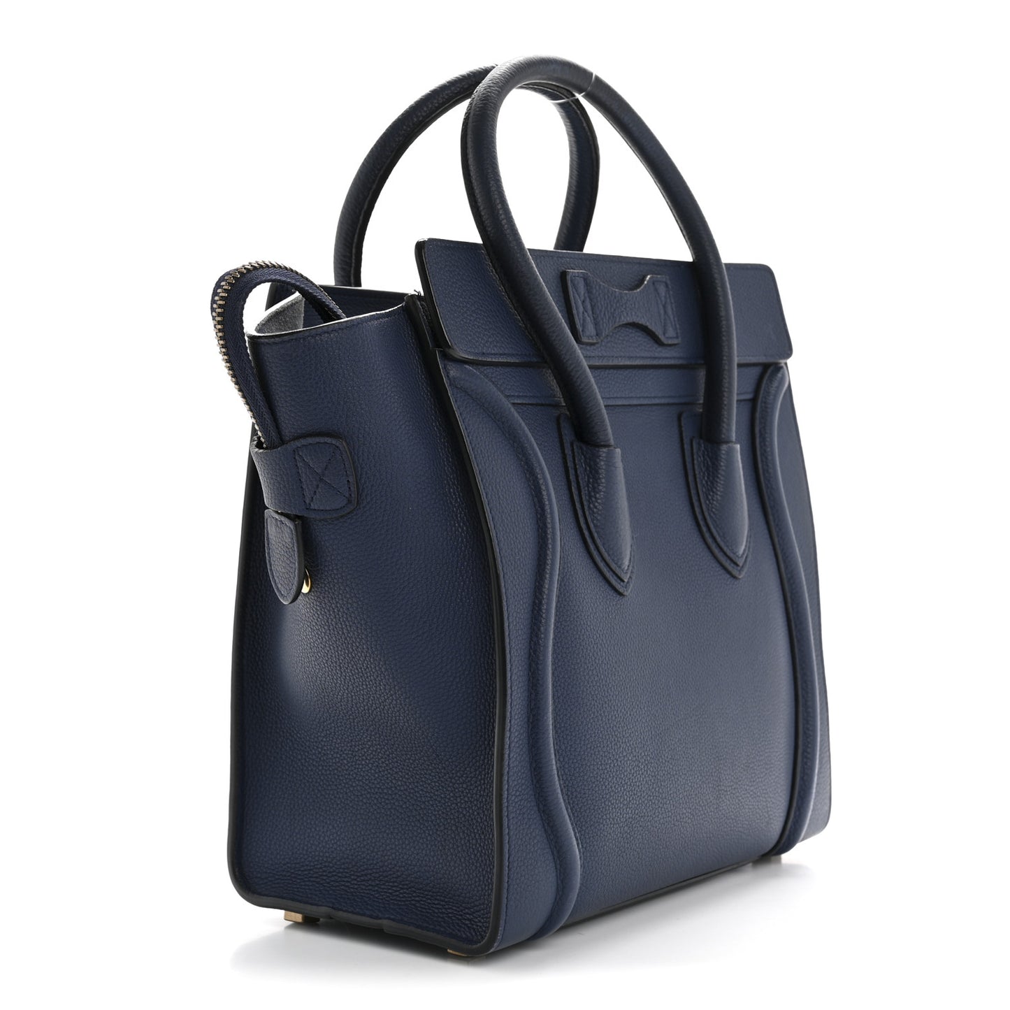 Drummed Calfskin Micro Luggage Marine