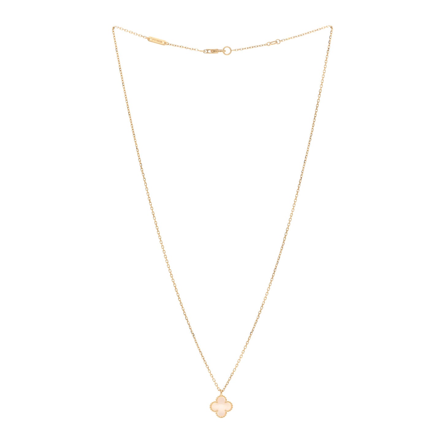 18K Yellow Gold Mother of Pearl Sweet Alhambra Pendant Necklace