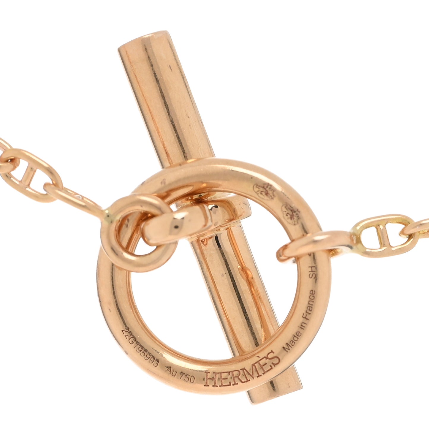 18K Rose Gold Diamond PM New Farandole Pendant Necklace SH