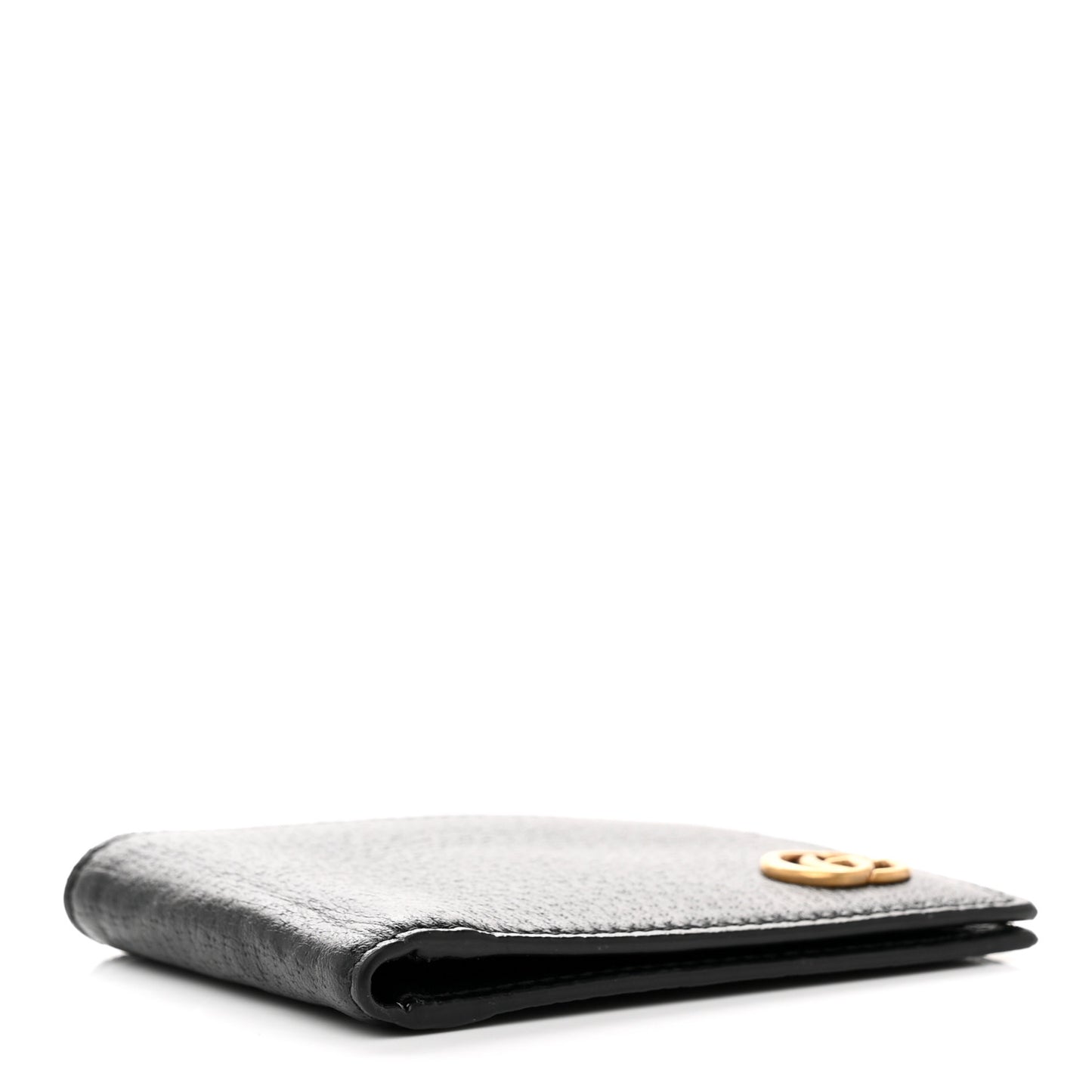 Calfskin Boar Effect GG Marmont Bi-Fold Wallet Black