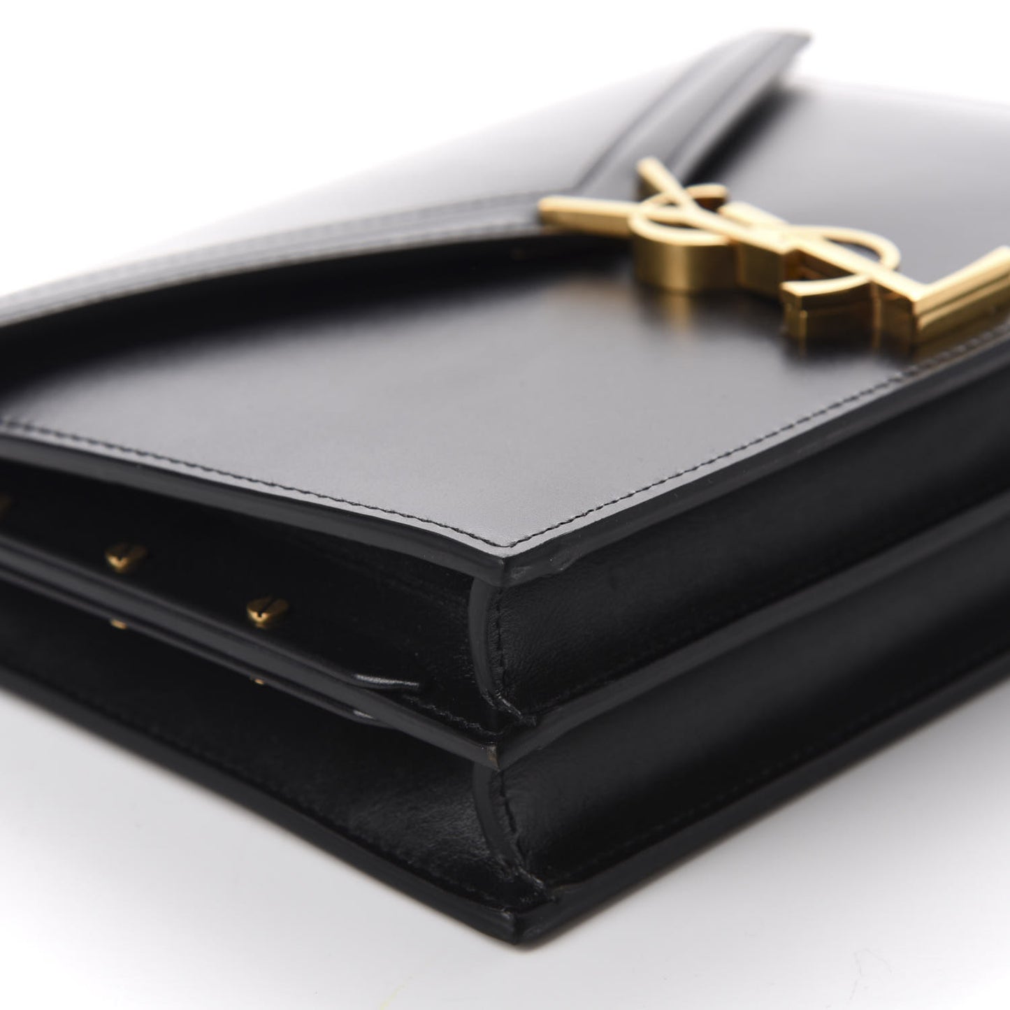 Smooth Calfskin Monogram Cassandra Clasp Bag Black