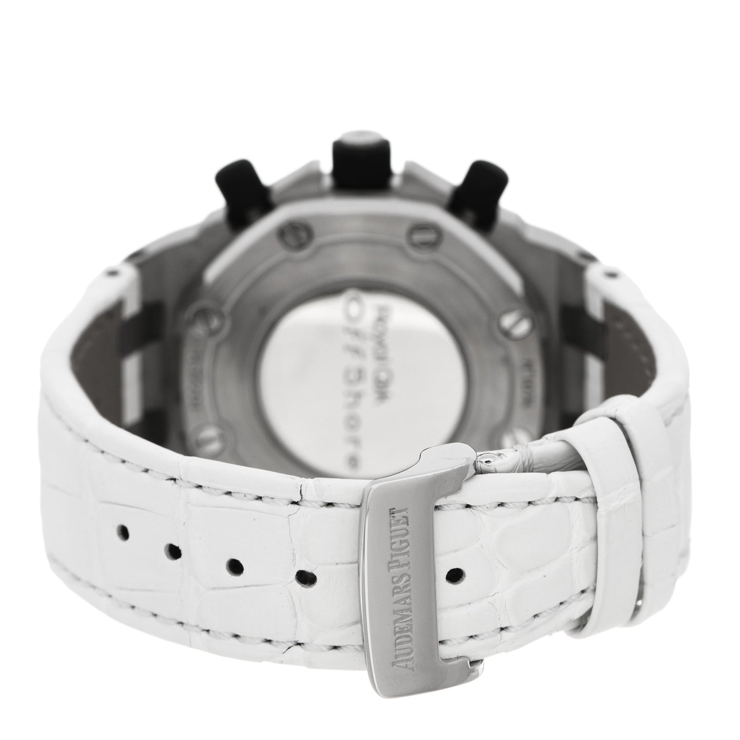 Stainless Steel Alligator 37mm Royal Oak Offshore Chronograph Automatic Watch Black 26283ST.OO.D002CA.01