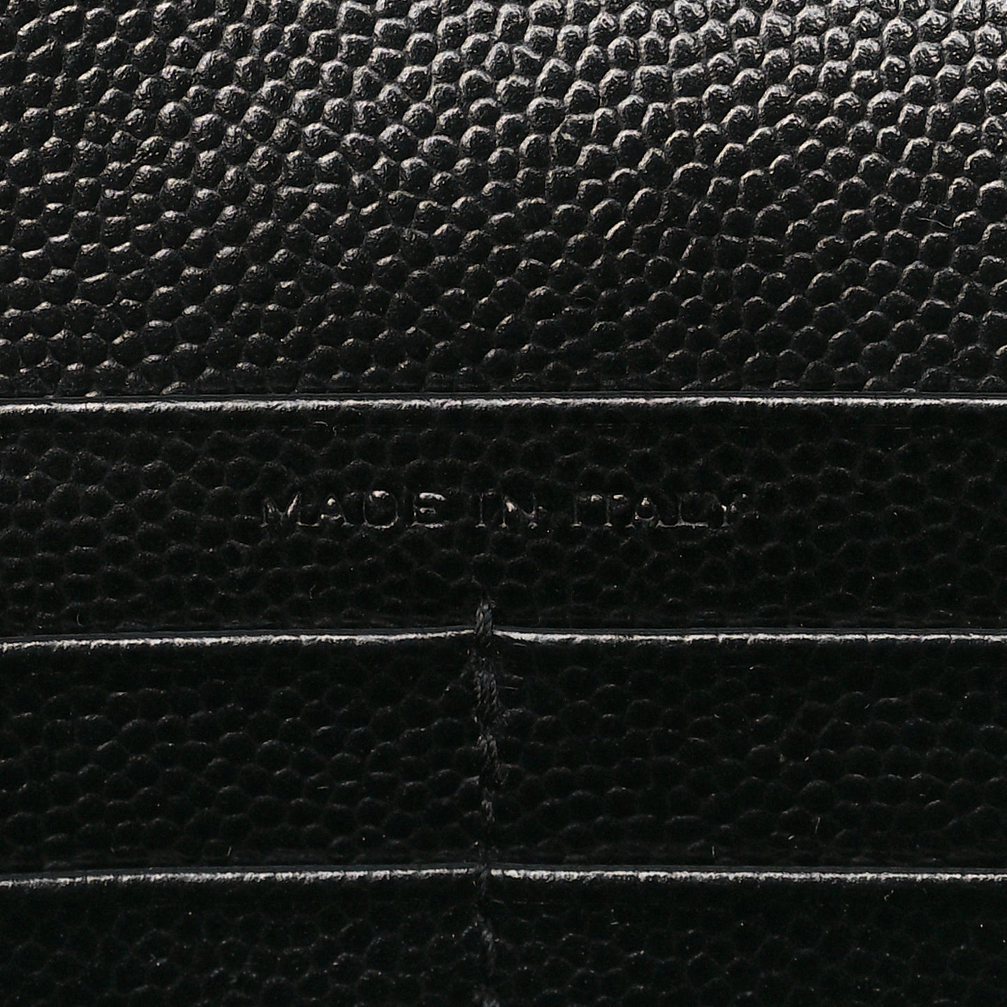Grain De Poudre Matelasse Chevron Monogram Monochrome Chain Wallet Black