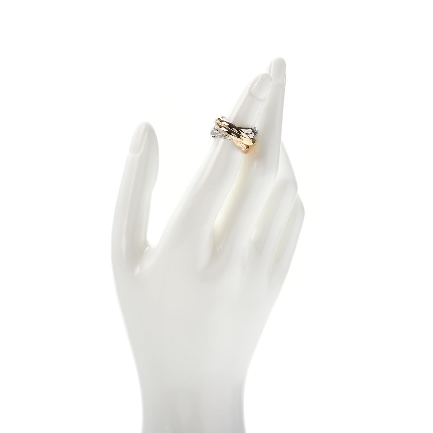 18K Pink Yellow White Gold Les Must De Trinity Five Band Ring 51 5.75