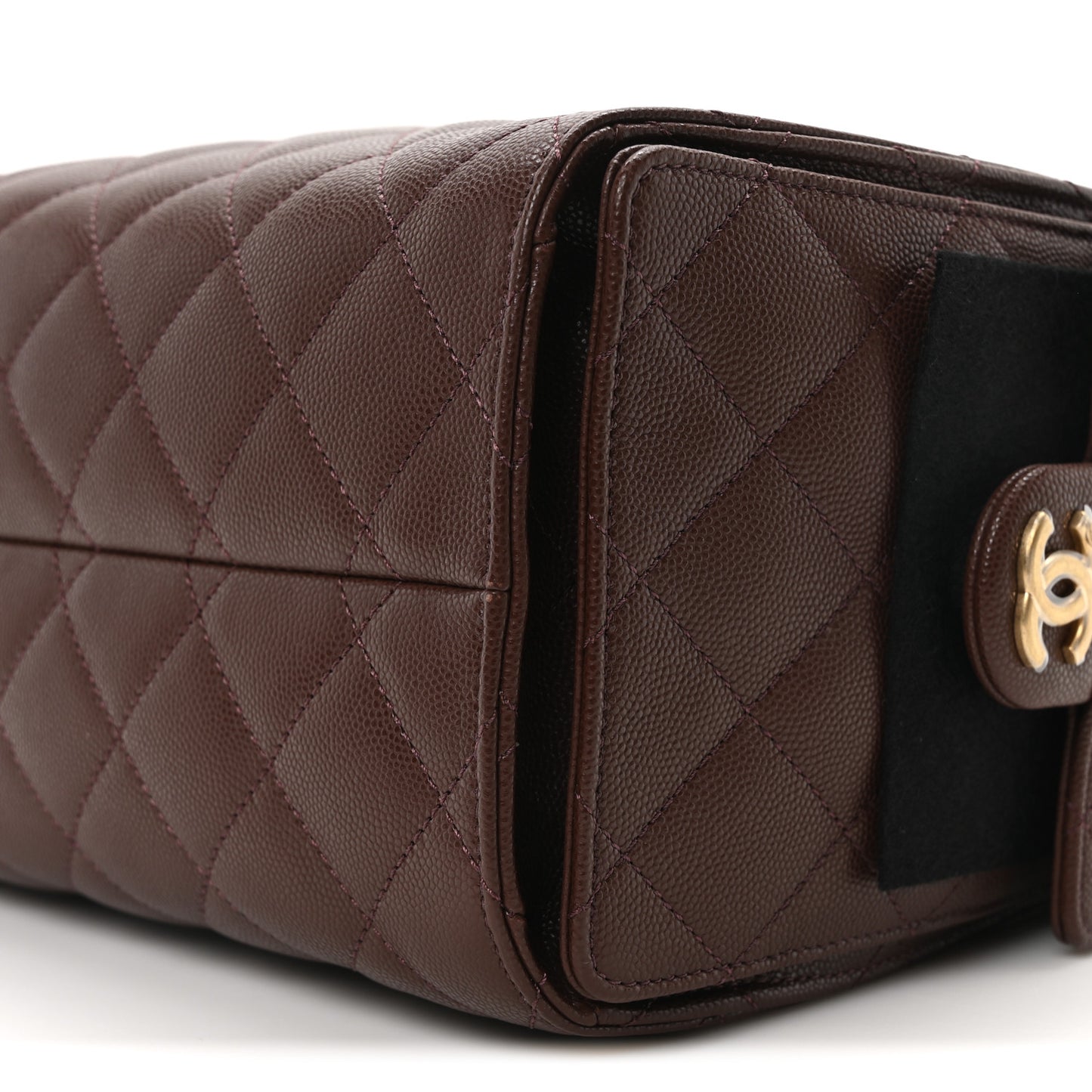 Caviar Quilted Small Chanel 25 Handbag Dark Brown