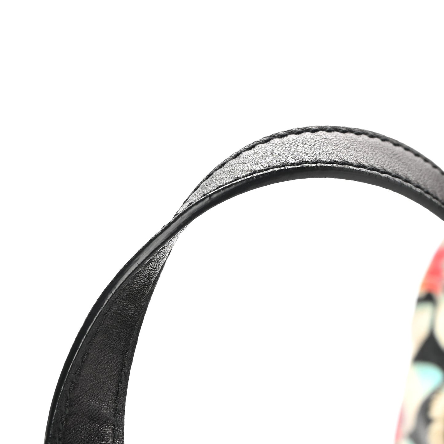 Lambskin Magnolia and Moth Print Mini Pandora Black