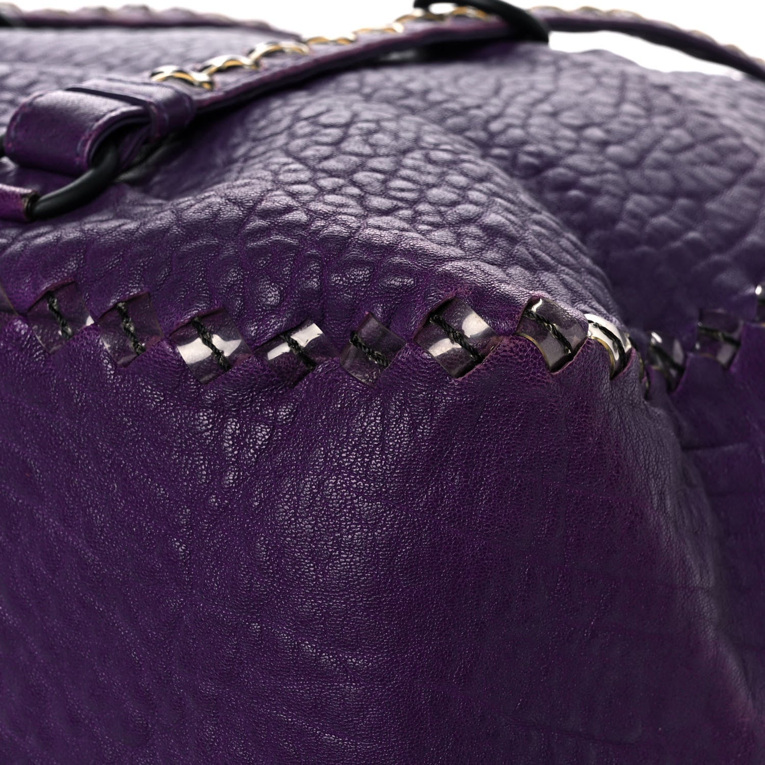 Bottega Veneta Lambskin PVC Intrecciato Tote Purple 10 of 13